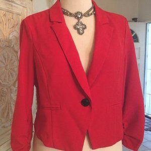 Charlotte Russe Red Short Tuxedo Style Jacket Blazer Size XL